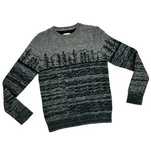 Men's Life/After/Denim Sierra Sweater Grey Black Mountain Scene Crewneck | Small